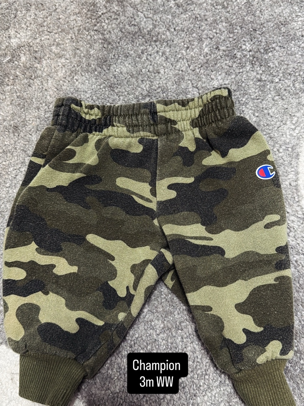 Champion Kids Camo Joggers in Olive Green